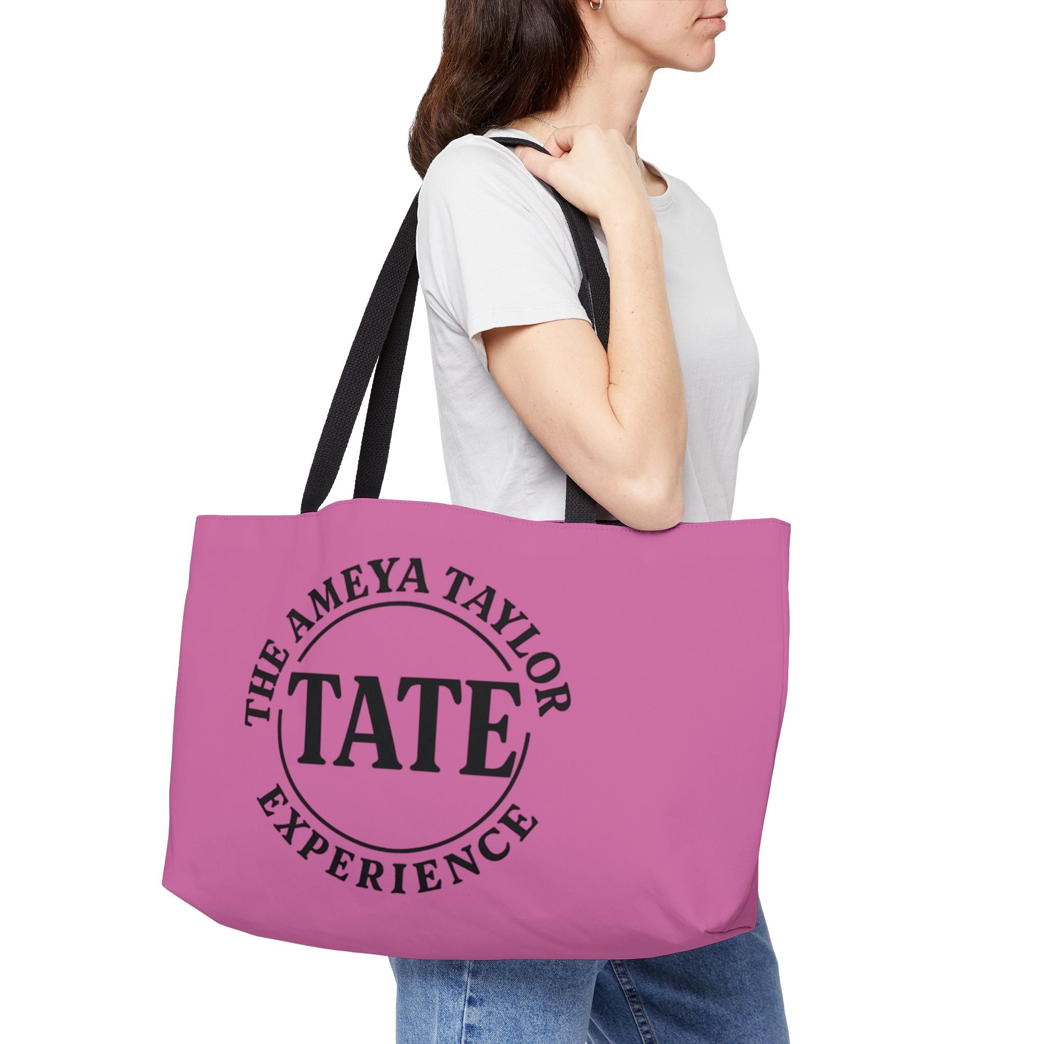 Personalized Pink Weekender Tote Bag, Weekender Tote Bag, The Ameya Taylor Experience Bag, Custom Pink Tote, Empowering Travel Accessory
